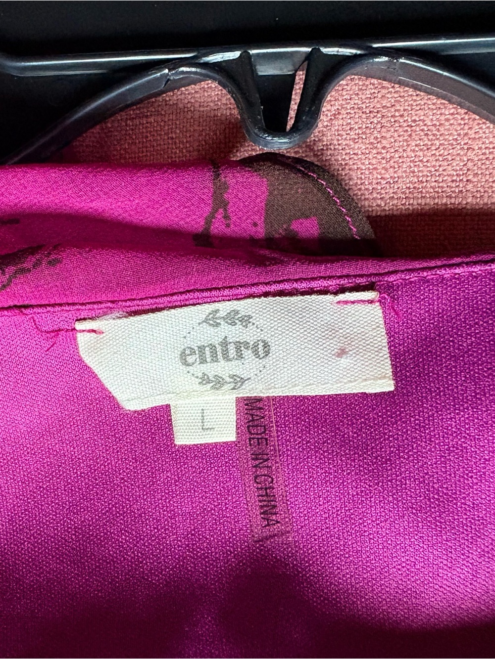 entro Magenta Floral Mini Dress- Size Large - Picture 7 of 9